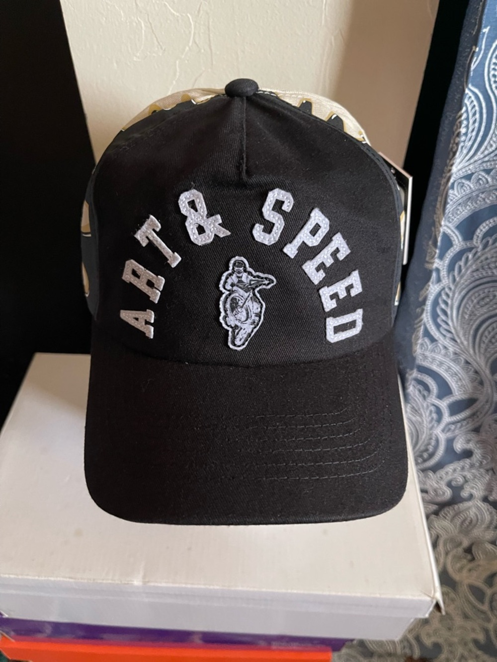 Troy Lee Designs Unstructured Curved SnapBack Finish Line Black/pumice